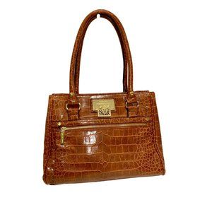 Anne Klein Croc Print Satchel Handbag